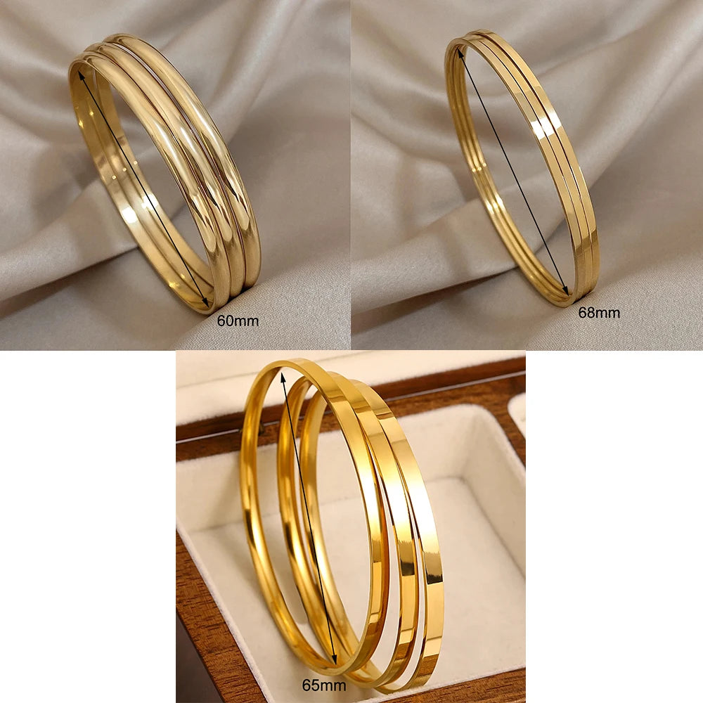3pcs Gold Minimalist Bangle Set
