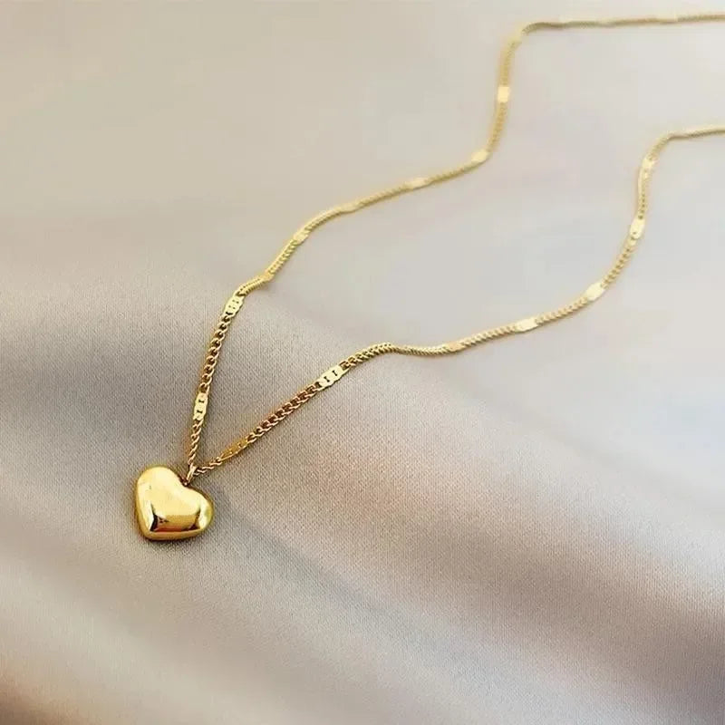 Gold Heart Pendant Necklace