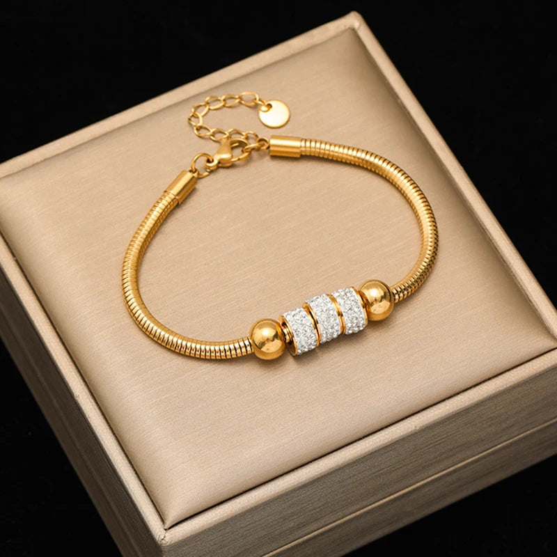 EILIECK Trendy Gold Twist Bangle