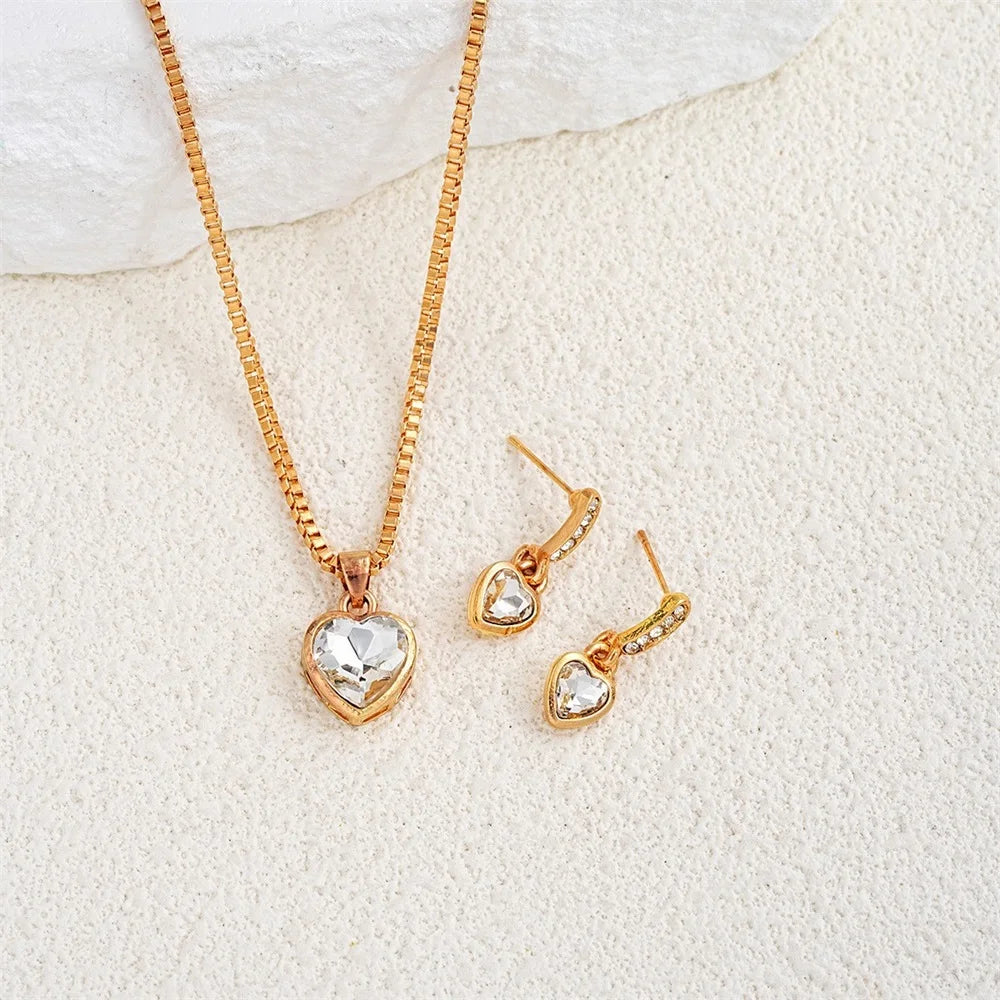 Double Heart Jewelry Set
