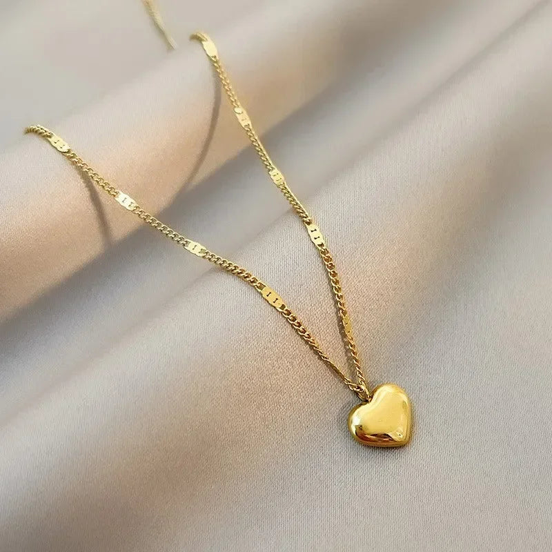 Gold Heart Pendant Necklace