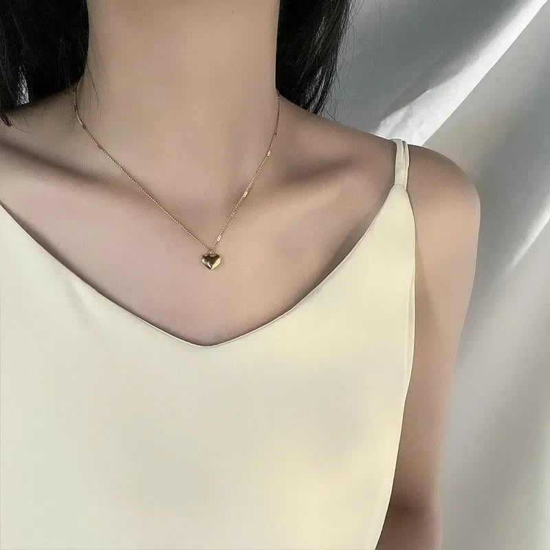 Gold Heart Pendant Necklace