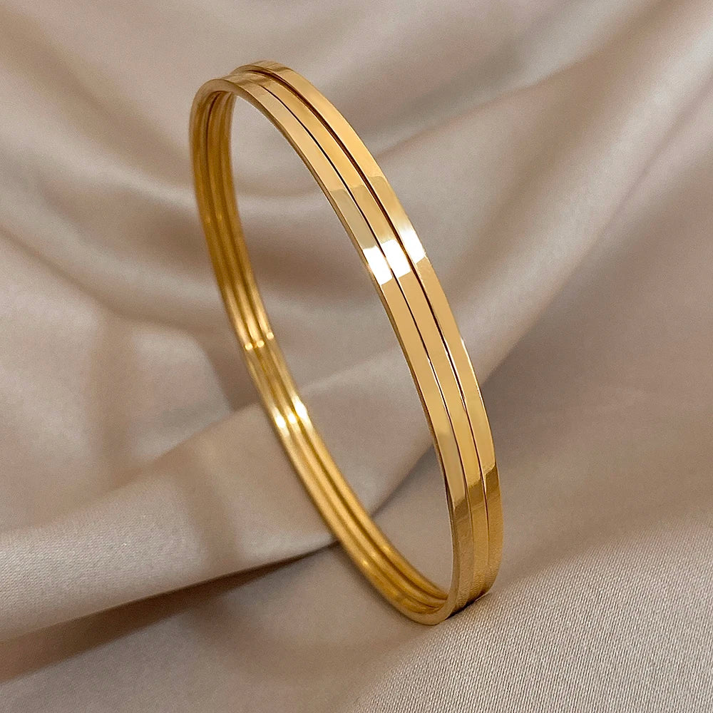 3pcs Gold Minimalist Bangle Set