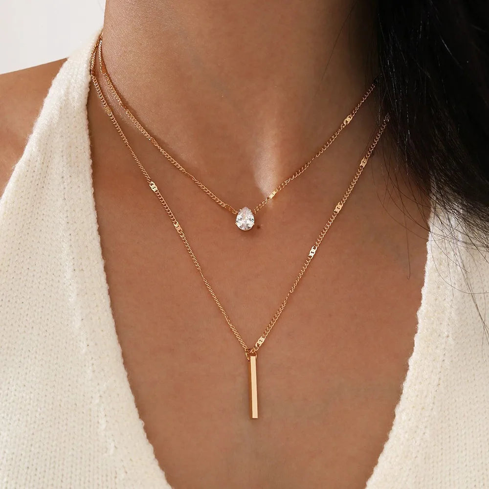 Zircon Layered Necklace