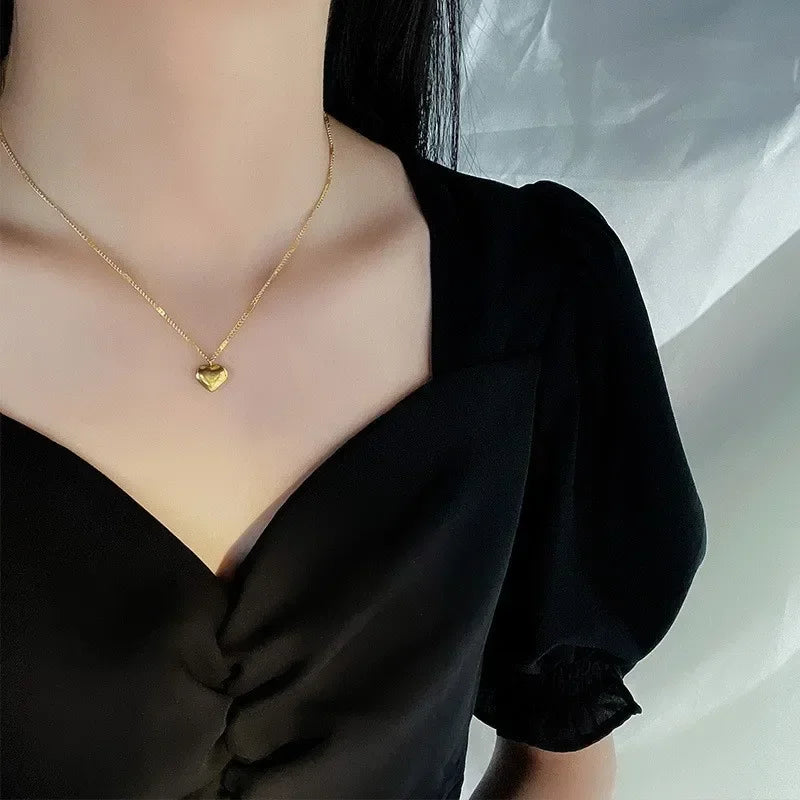 Gold Heart Pendant Necklace