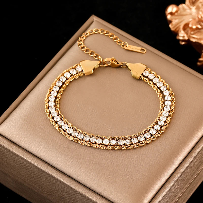 EILIECK Trendy Gold Twist Bangle